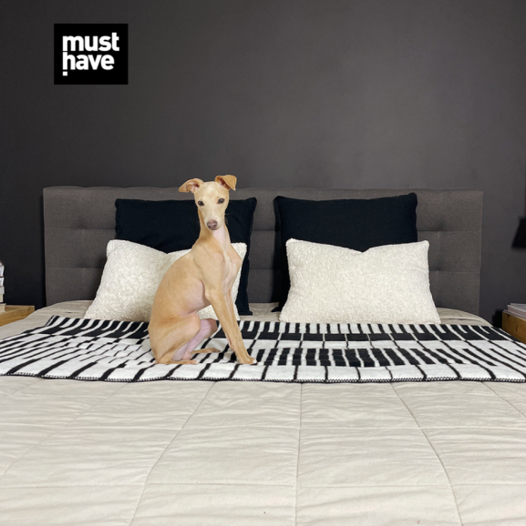 BAWEŁNIANY KOC OP-ART