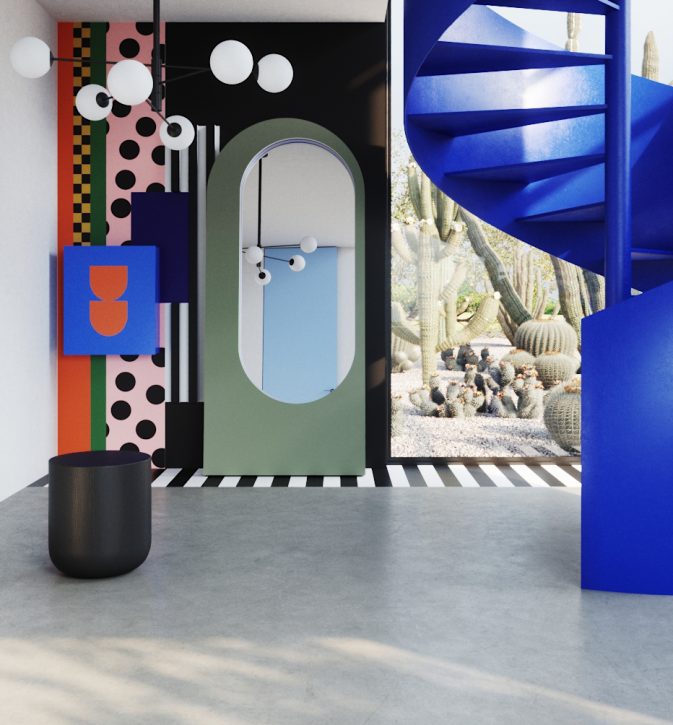 Lustro Artist Dusty Sage Hogai – duże niesymetryczne lustro do salonu