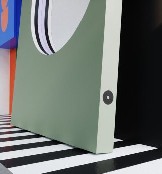 Lustro Artist Dusty Sage Hogai – duże niesymetryczne lustro do salonu