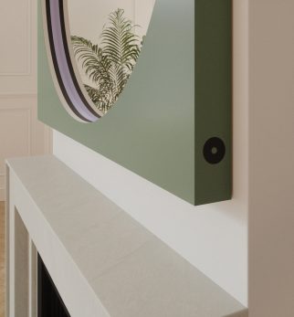 Lustro Drummer Dusty Sage Hogai – spektakularne wiszące lustro do pokoju