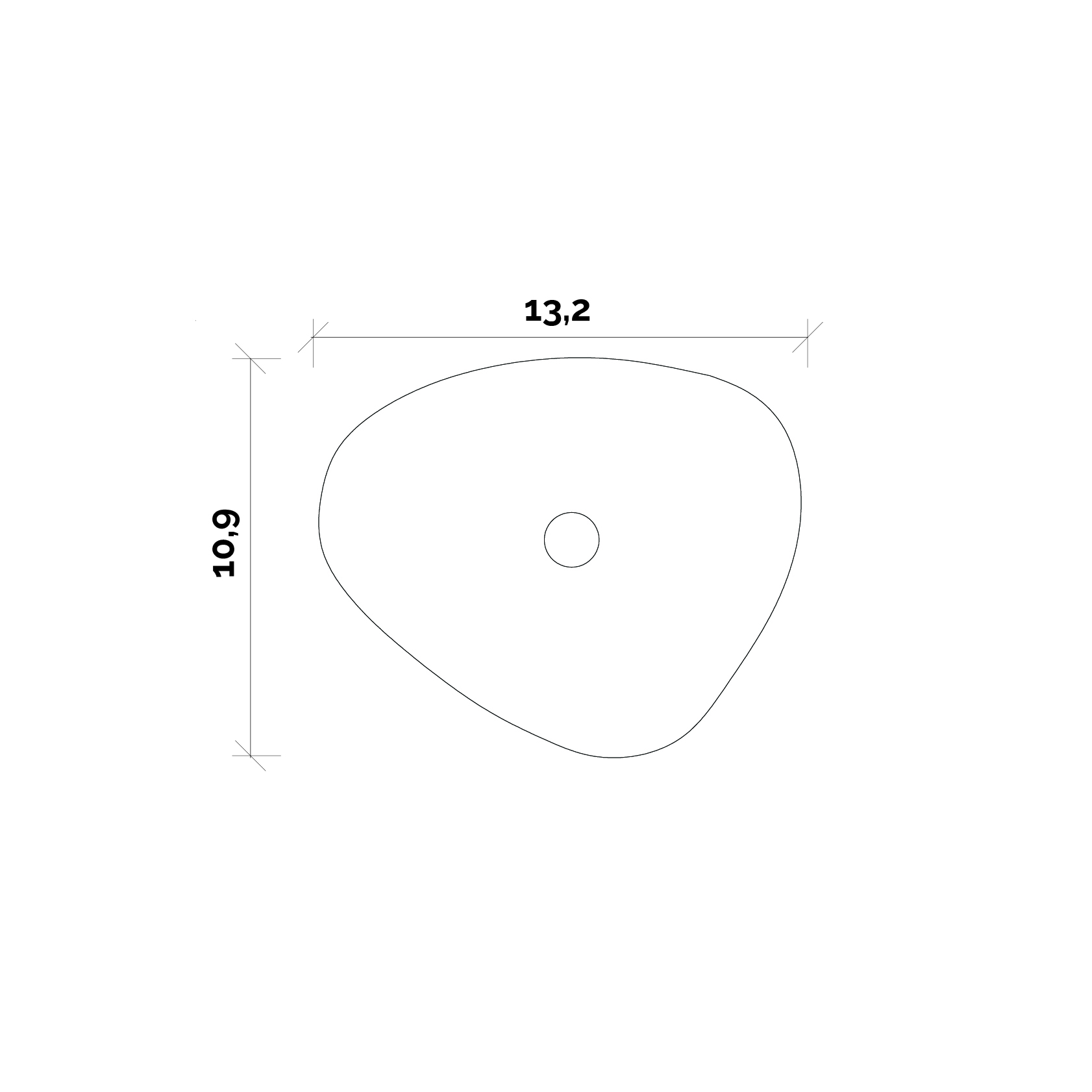 Schemat podkładki Pond Hogai - metalowy podstawek na kubek. wymiary 13,2x10,9 cm.