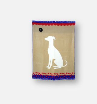 Bawełniany koc Cream Kokos z kolekcji Iggy – designerski pled HOGAI z motywem psa