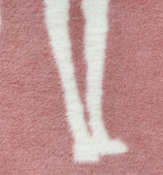 Bawełniany koc Cream Cukier z kolekcji Iggy – designerski pled HOGAI z motywem psa - detal.