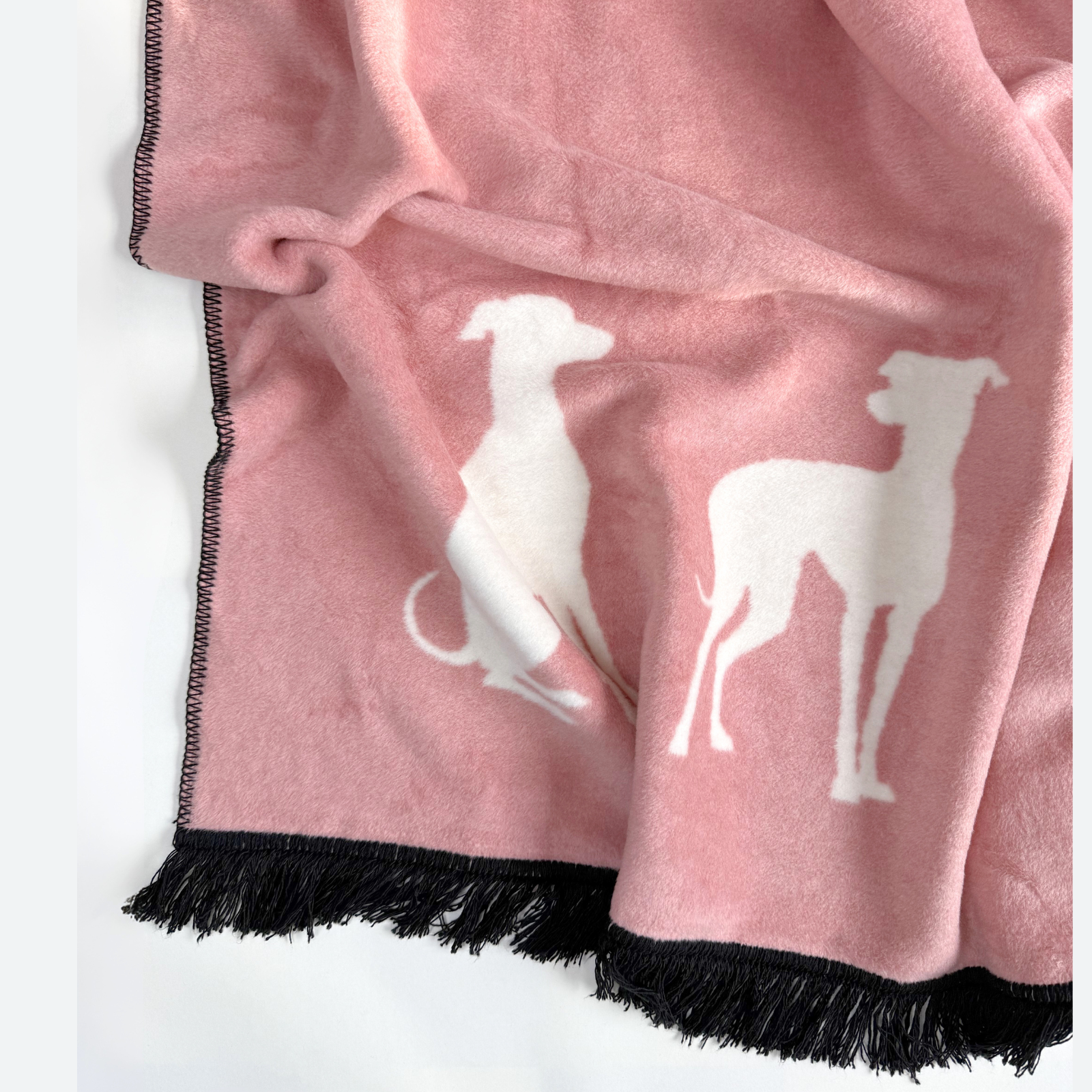 Bawełniany koc Cream Cukier z kolekcji Iggy – designerski pled HOGAI z motywem psa - detal