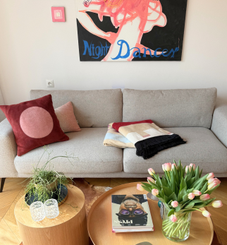 Bawełniany koc Sprinkle Pastelowy — designerski pled HOGAI. We Wnętrzu.