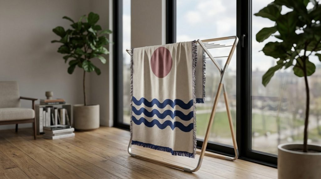 Suszenie koca Hogai na suszarce